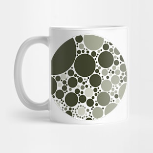 Minimal Olive Grey Polka Dots Circle Design Mug